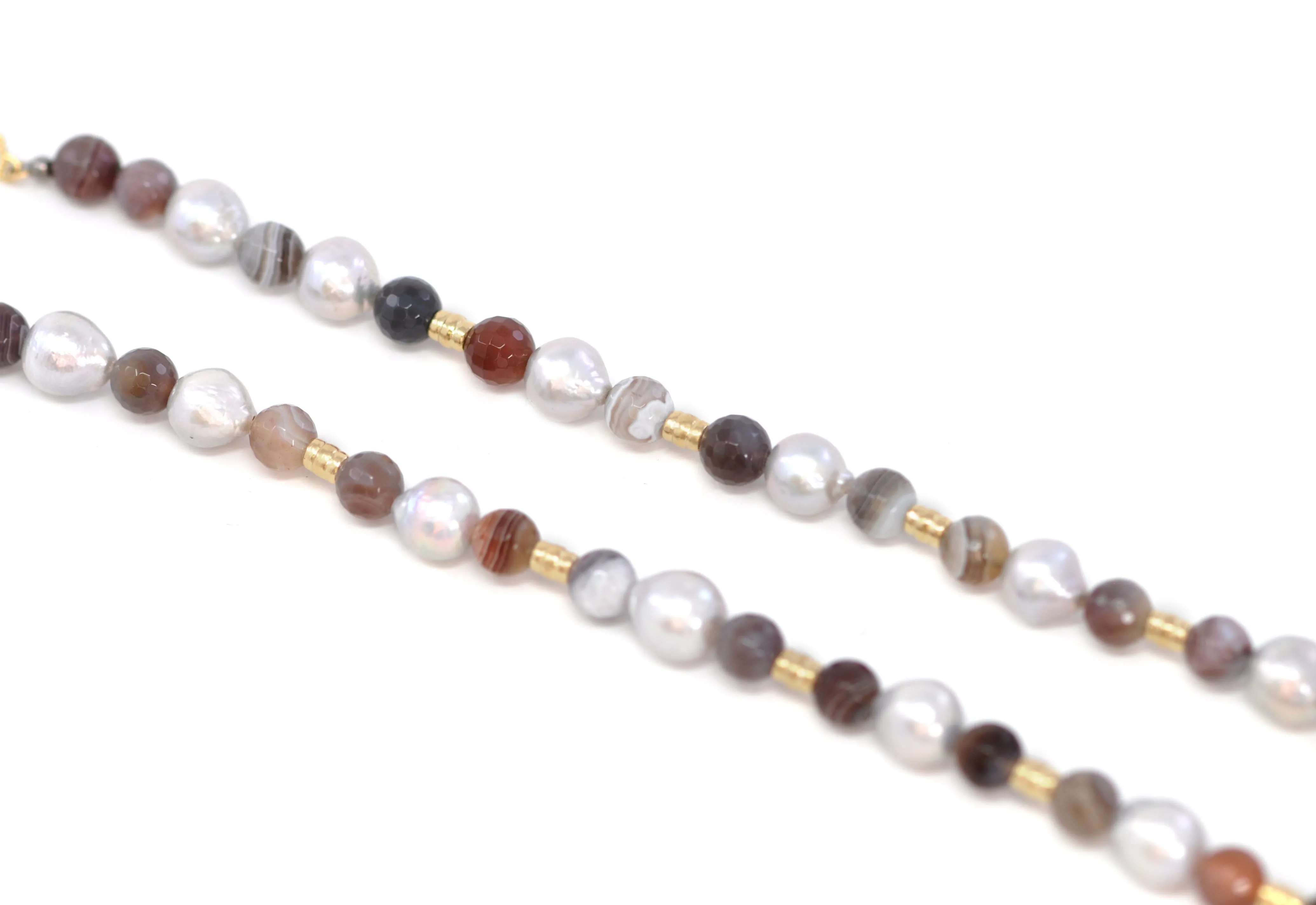Pearl and Agate Beaded Necklace