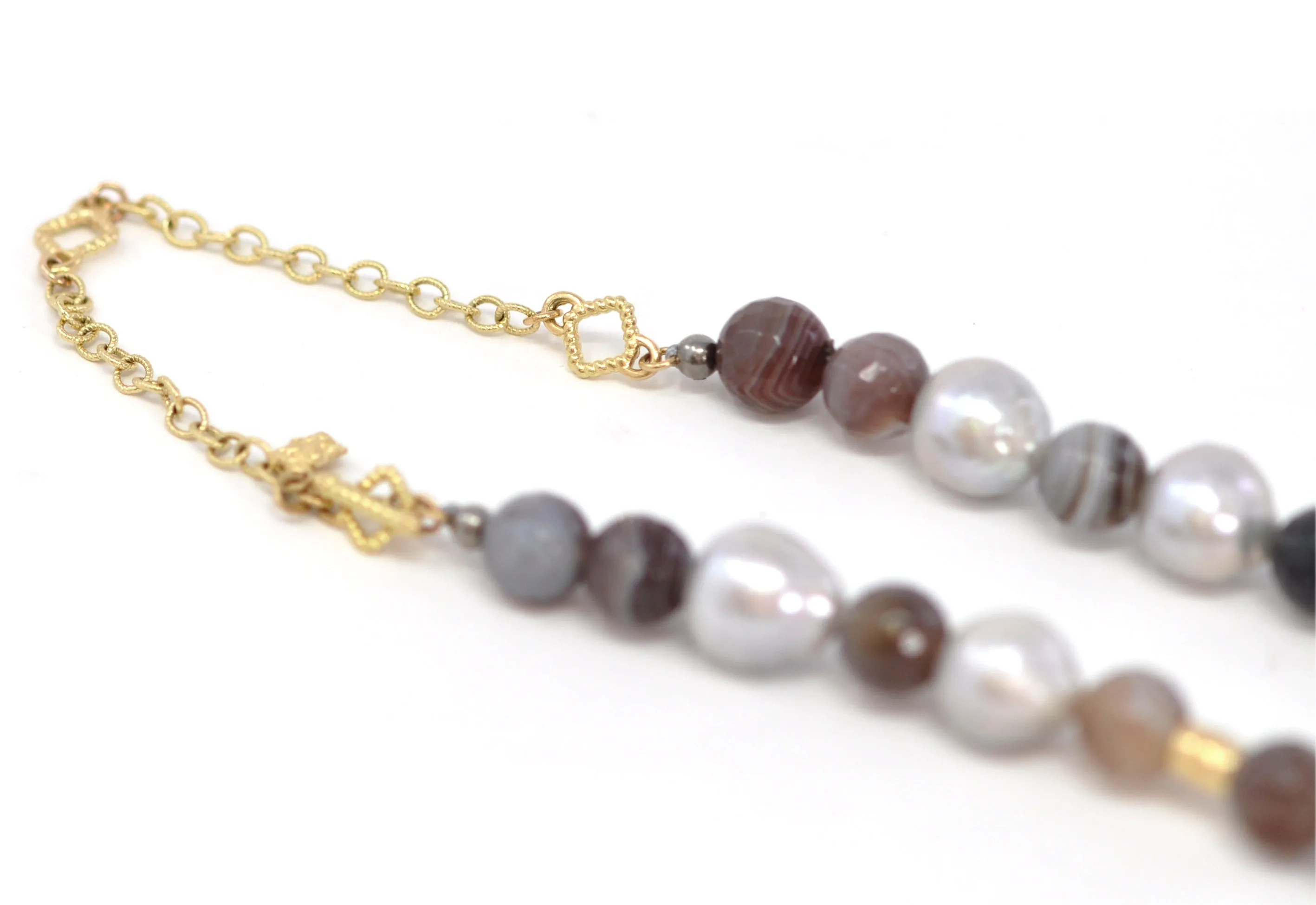 Pearl and Agate Beaded Necklace