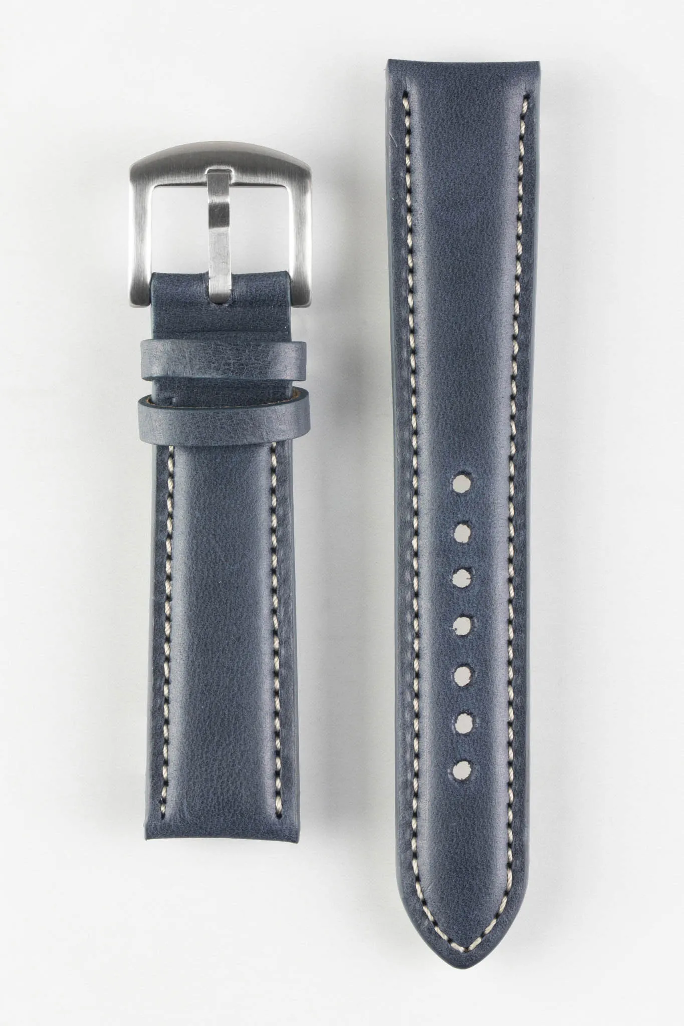 Pebro CADW Padded Vintage Leather Watch Strap in DARK BLUE