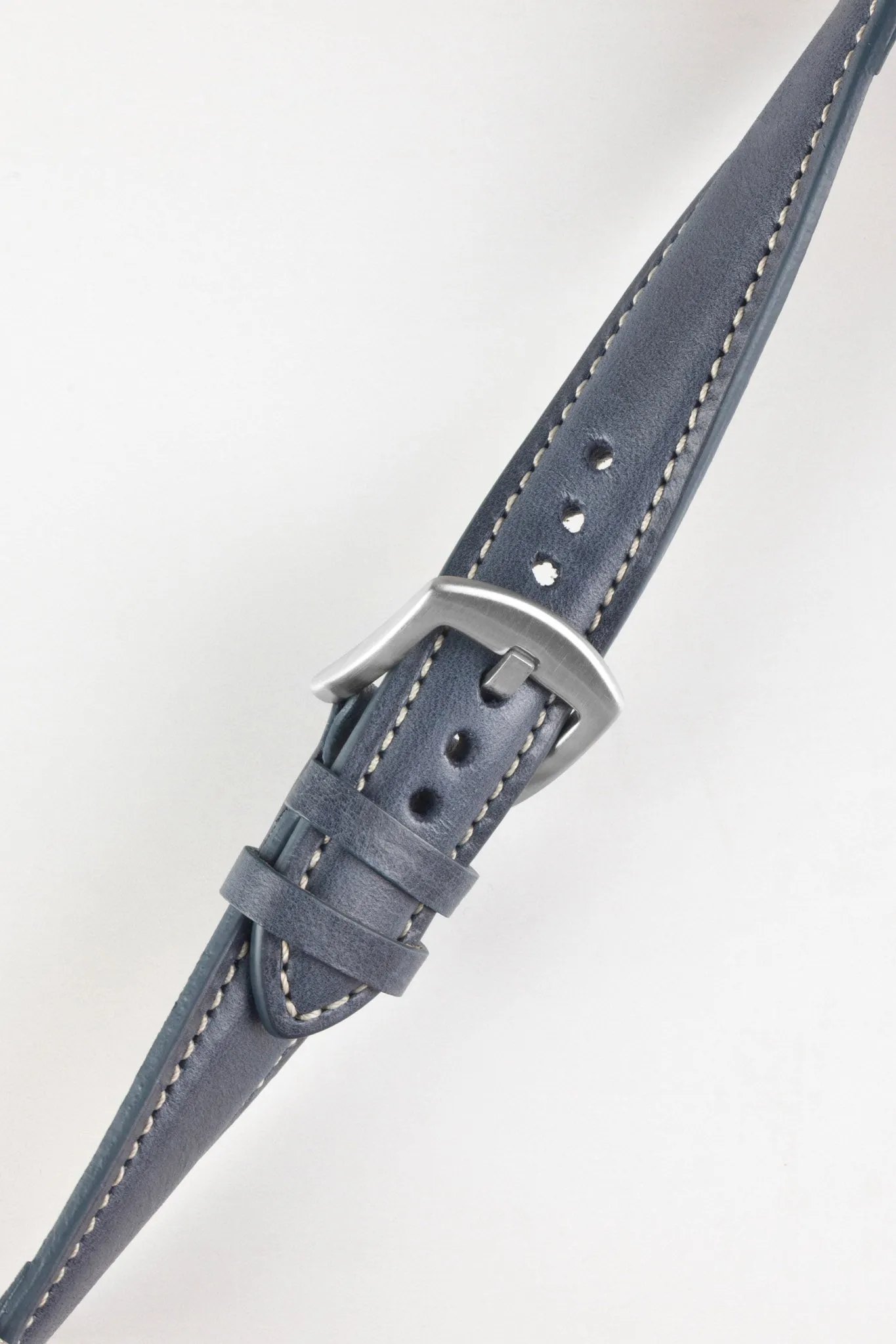 Pebro CADW Padded Vintage Leather Watch Strap in DARK BLUE