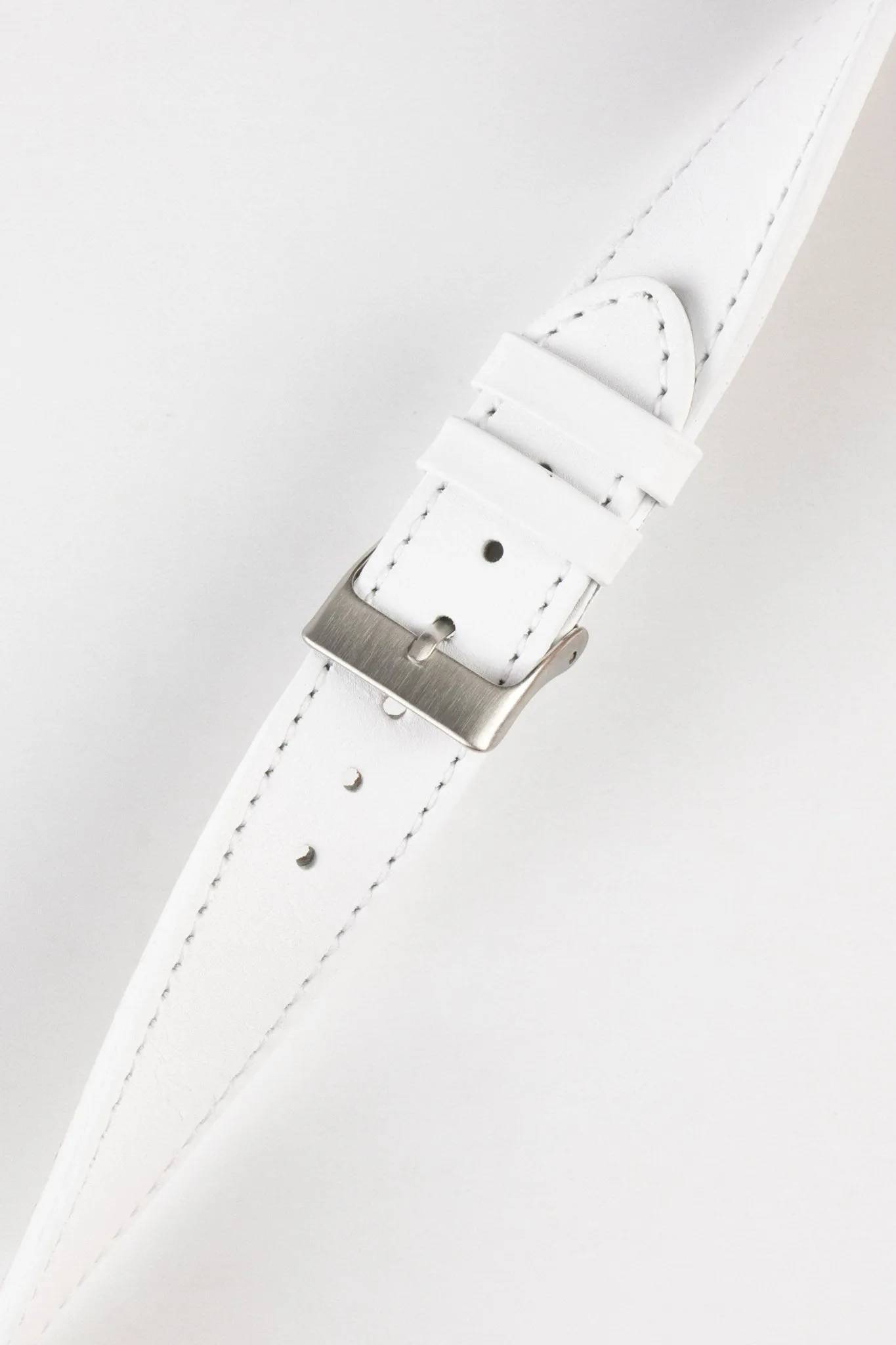 Pebro CLASSIC Unpadded Calfskin Leather Watch Strap in WHITE
