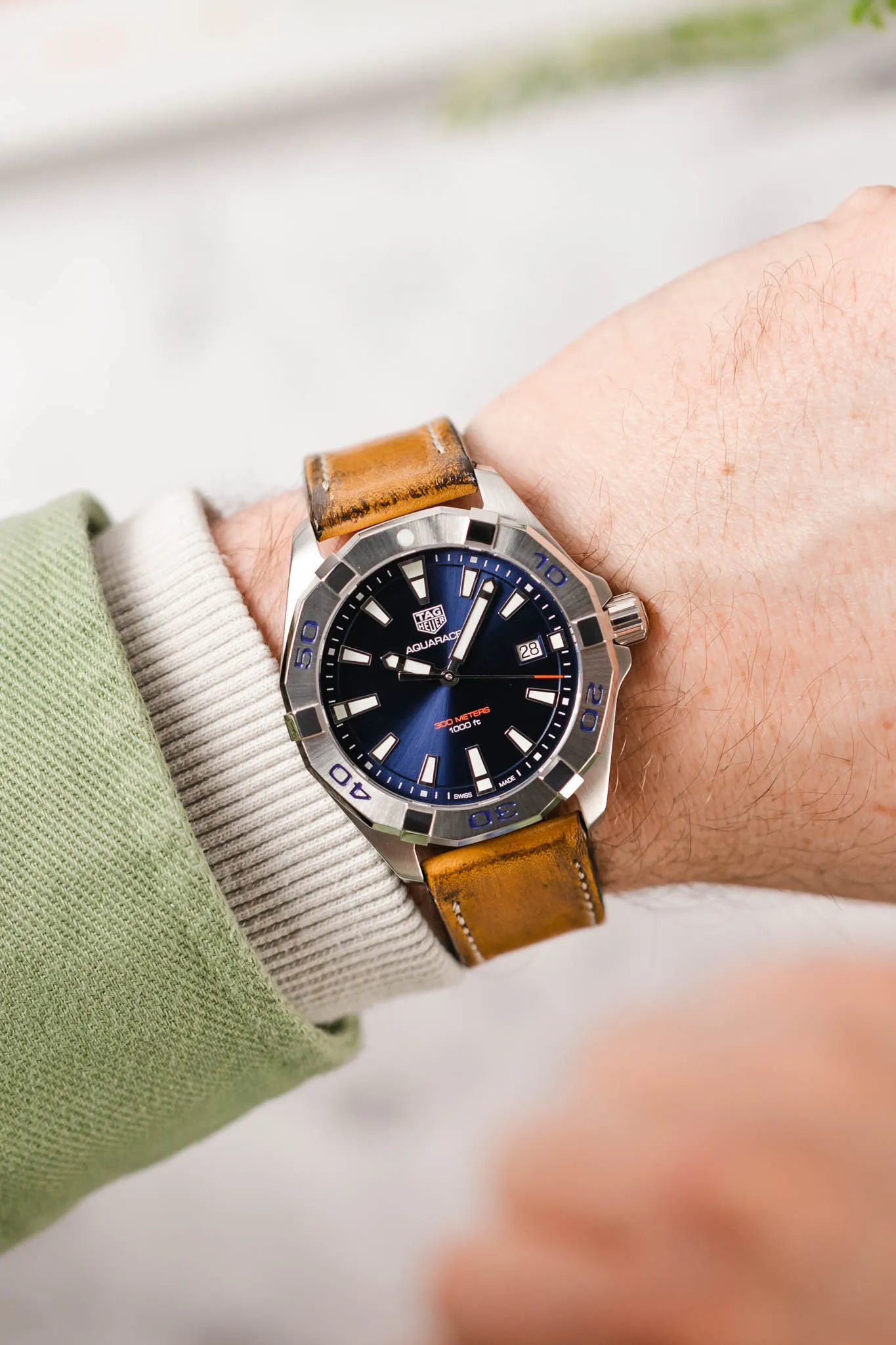 Pebro HISTORIC Hand-Finished Leather Watch Strap in YELLOW