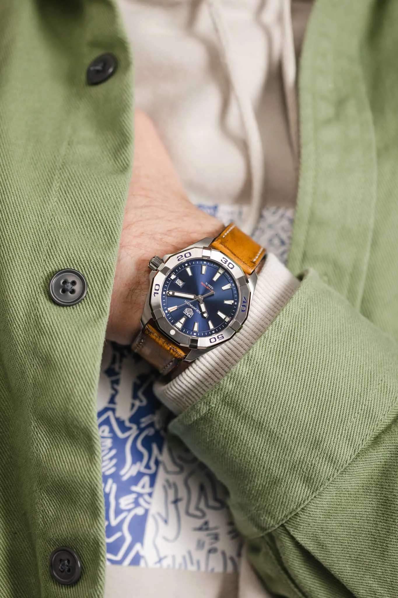 Pebro HISTORIC Hand-Finished Leather Watch Strap in YELLOW