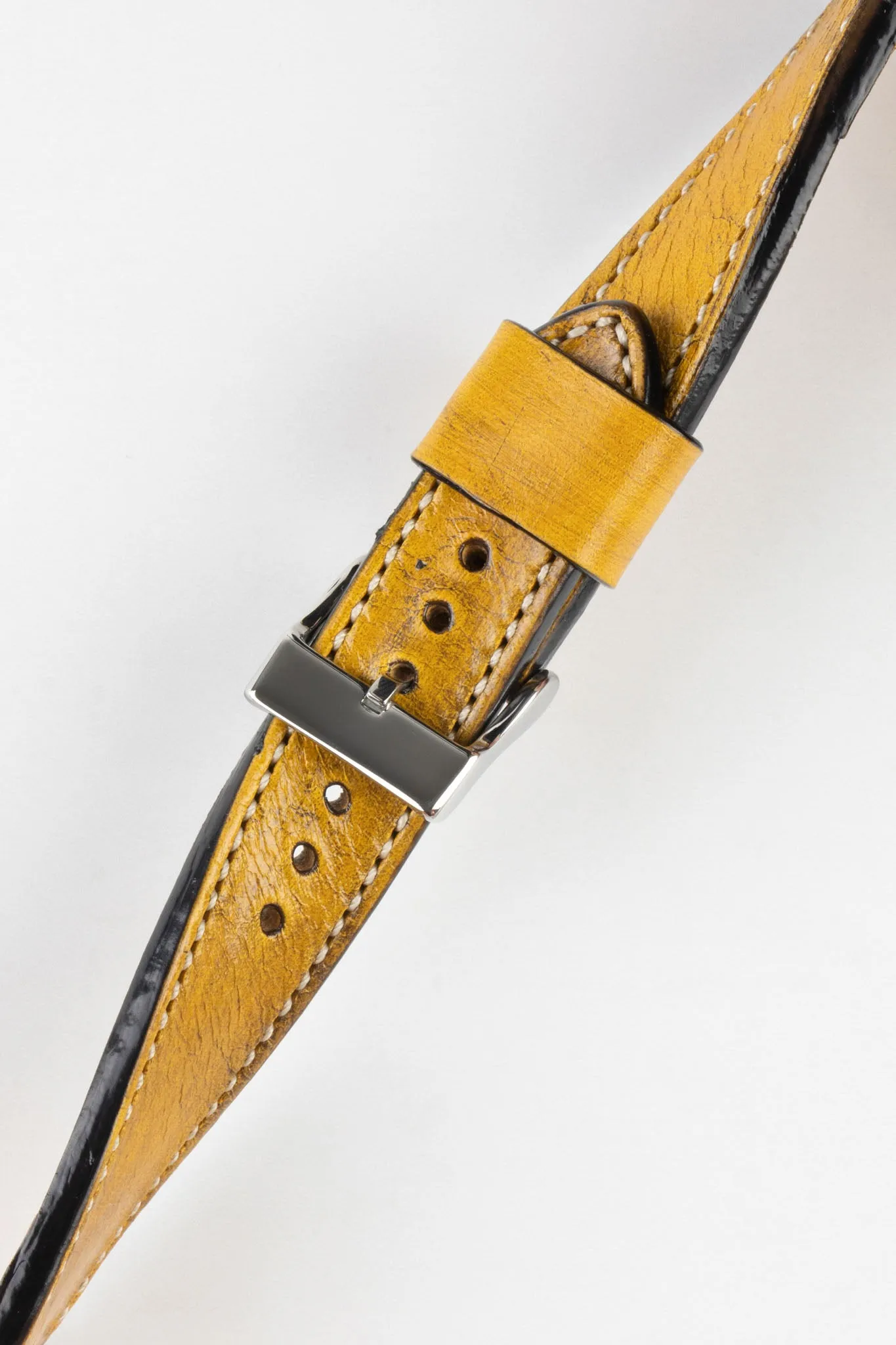 Pebro HISTORIC Hand-Finished Leather Watch Strap in YELLOW