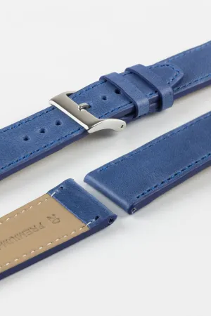 Pebro RUSTIC Vintage Leather Watch Strap in SAPPHIRE BLUE