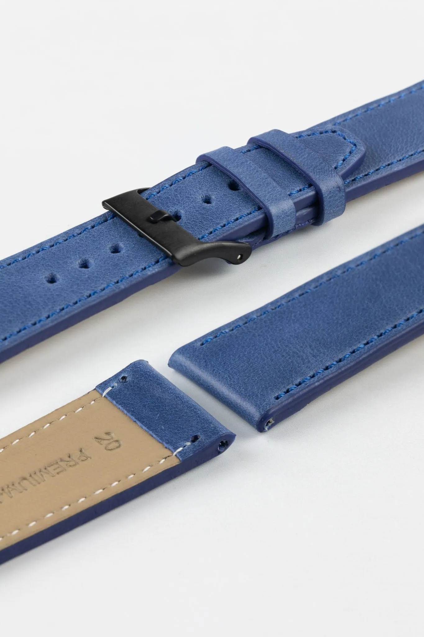 Pebro RUSTIC Vintage Leather Watch Strap in SAPPHIRE BLUE