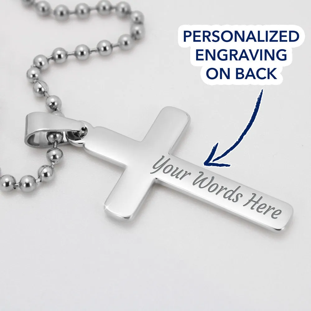 Personalized Independence Day Cross Necklace Gift For Husband