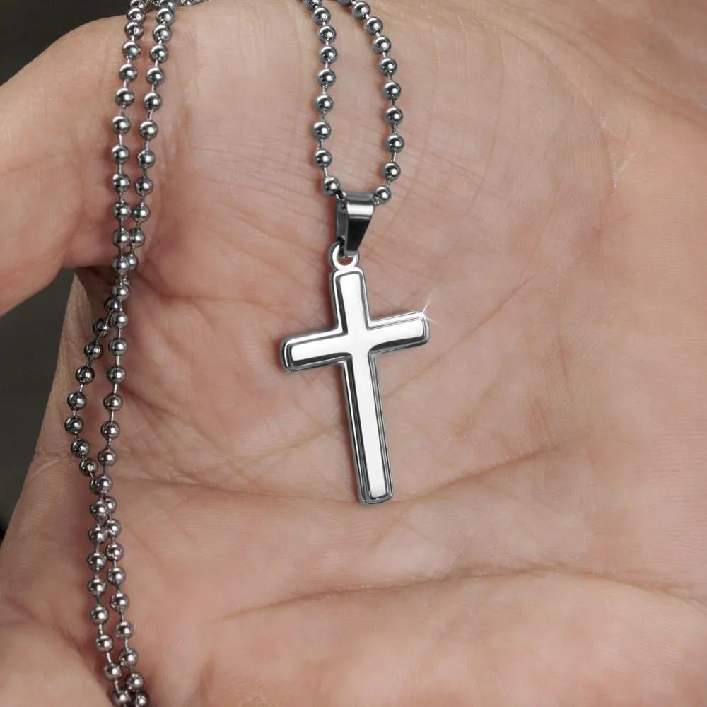 Personalized Independence Day Cross Necklace Gift For Husband