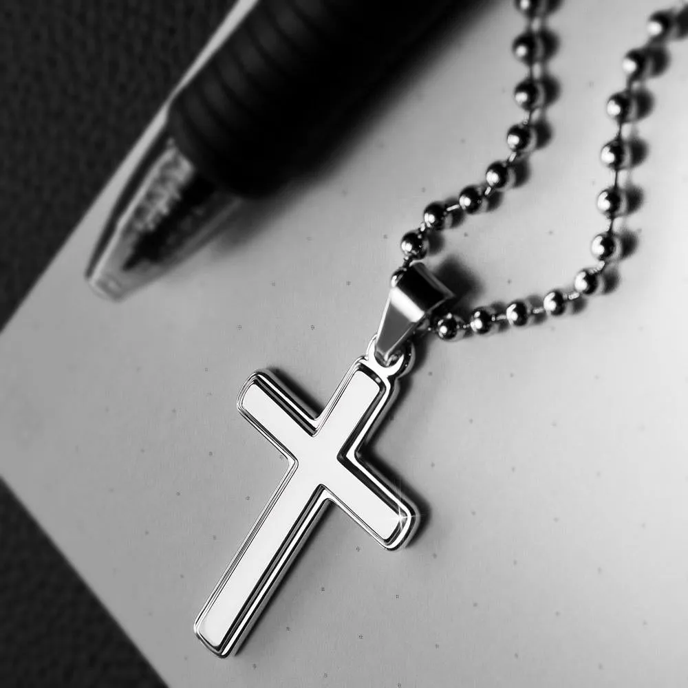 Personalized Independence Day Cross Necklace Gift For Husband