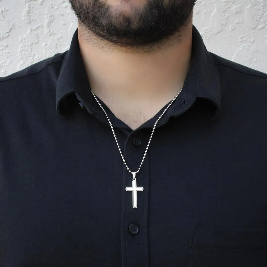 Personalized Independence Day Cross Necklace Gift For Husband