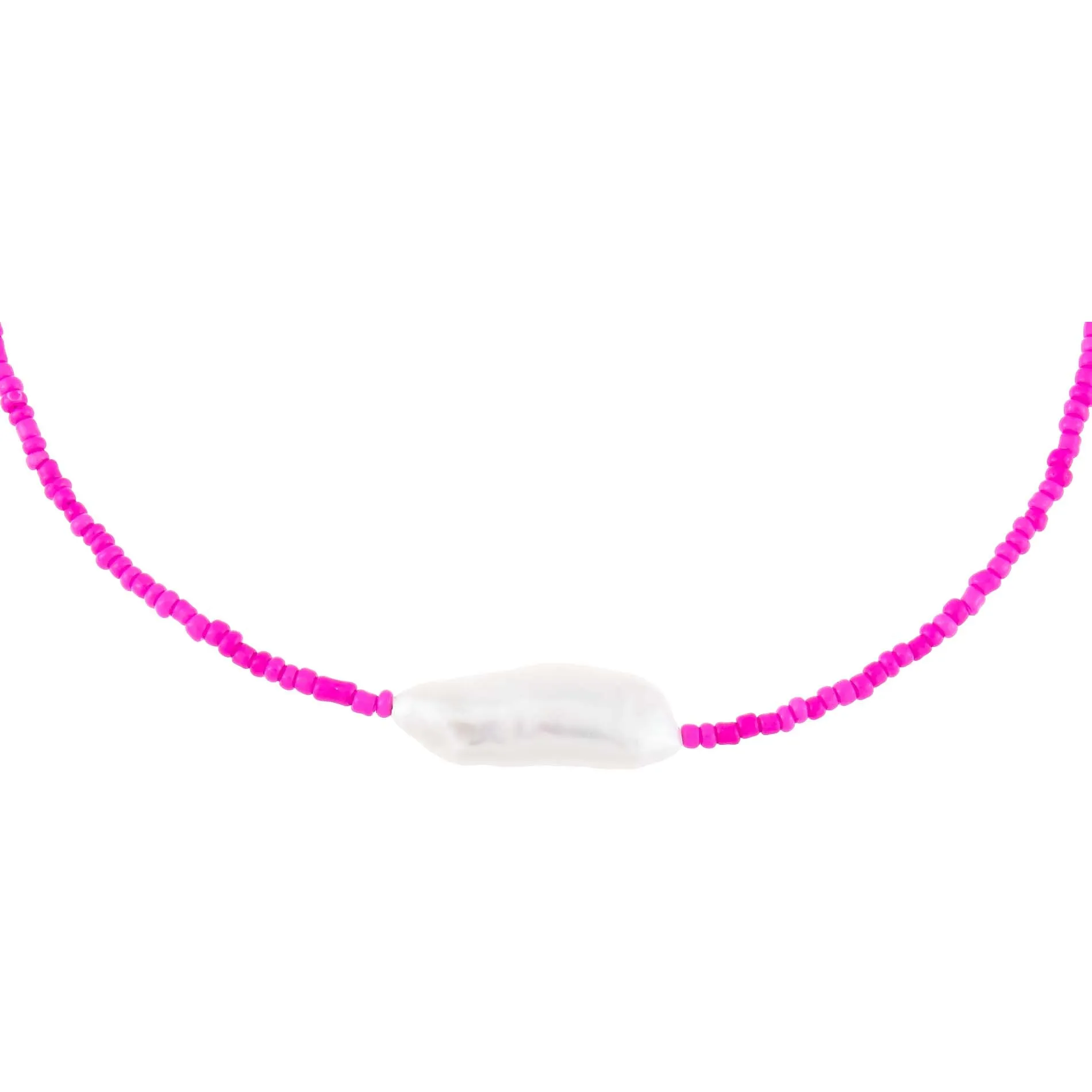 Pink Baroque Pearl Beaded Choker
