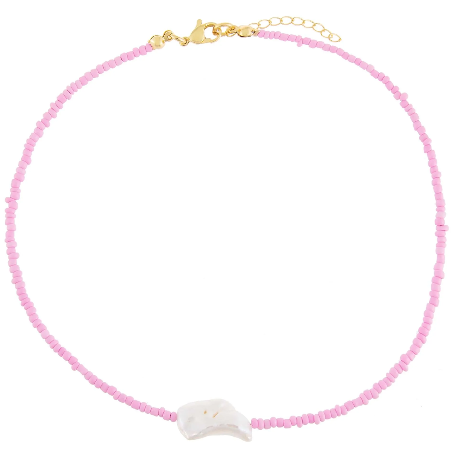 Pink Baroque Pearl Beaded Choker