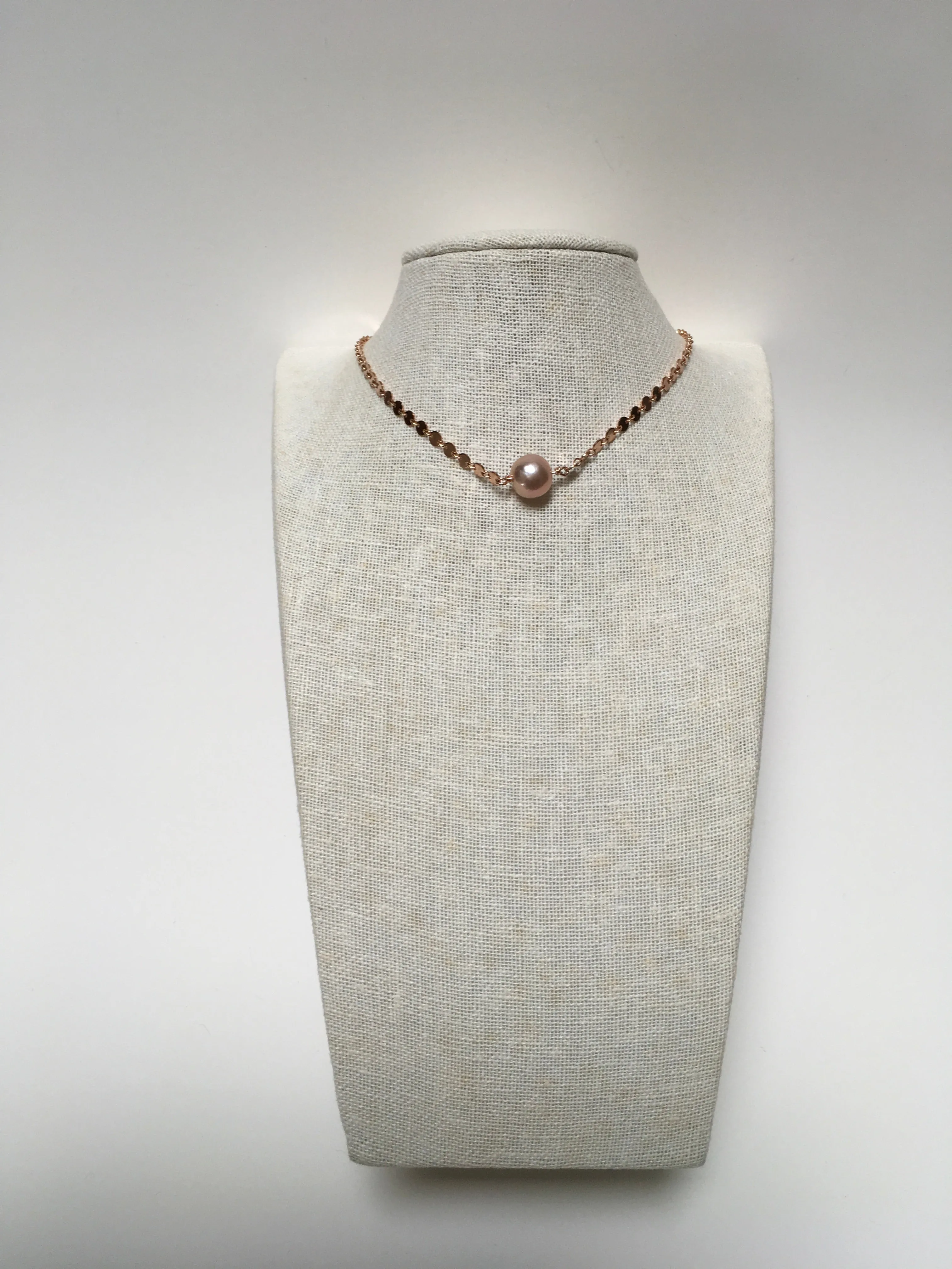 Pink Edison Pearl Sequin Choker