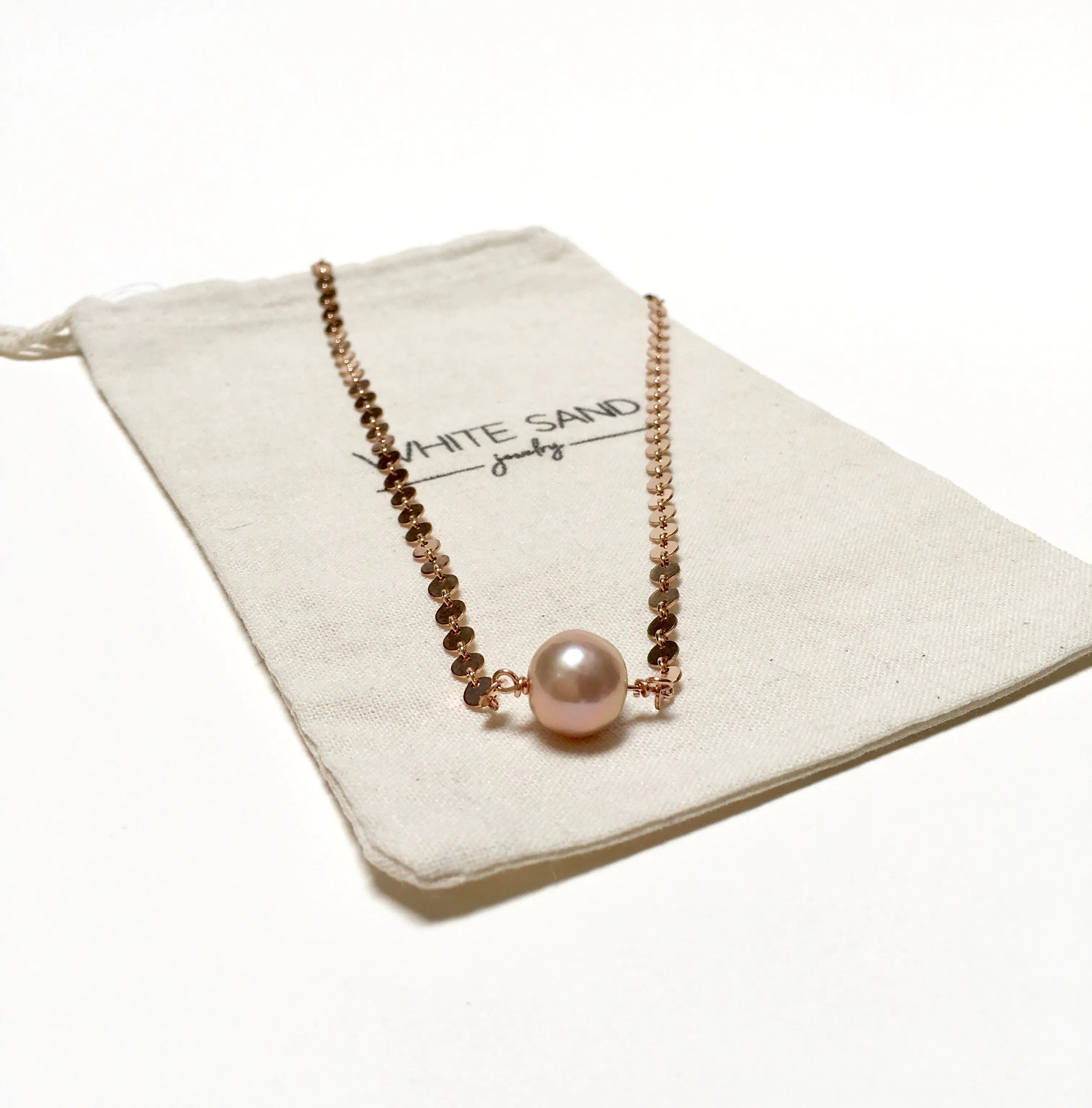 Pink Edison Pearl Sequin Choker