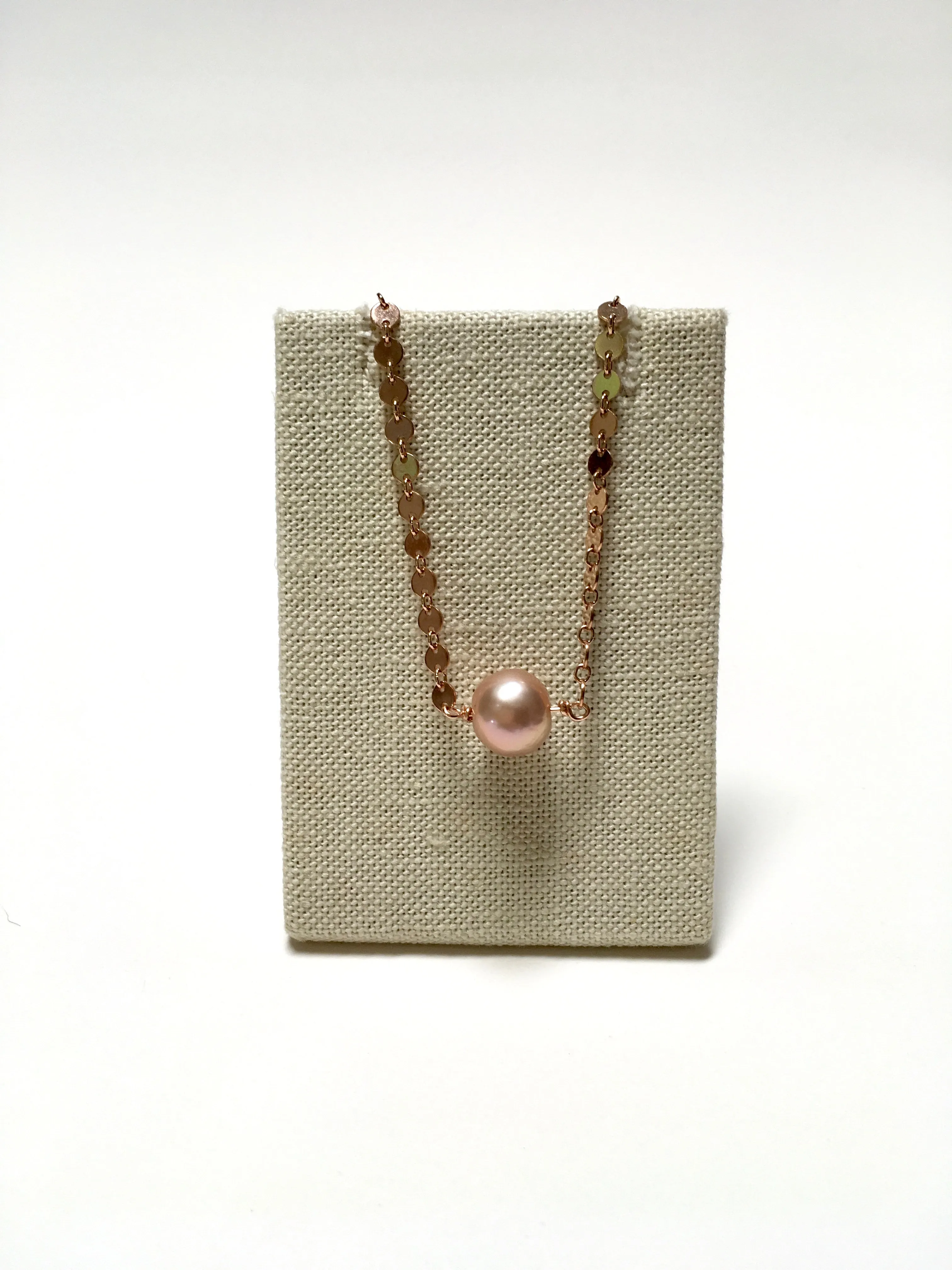 Pink Edison Pearl Sequin Choker