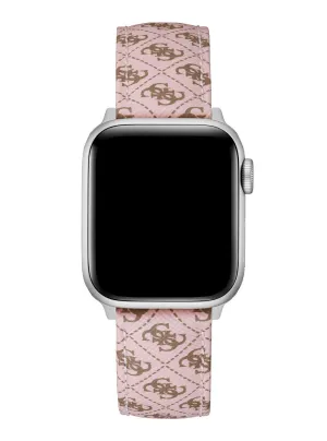 Pink Logo Leather Apple Strap (38-40MM)