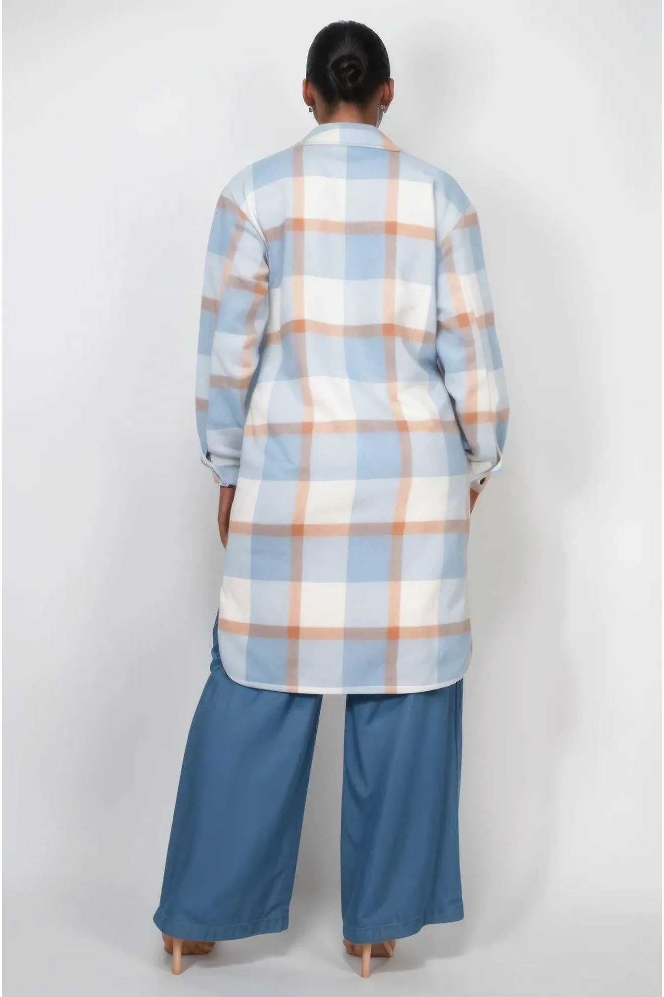 Plaid Buttoned Shacket Coat