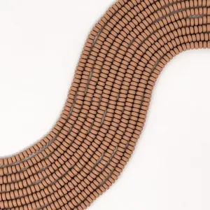 Polymer Clay Rondelle Beads, 6mm - Camel