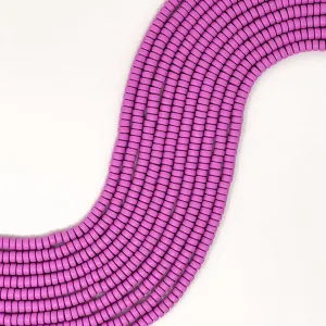Polymer Clay Rondelle Beads, 6mm - Orchid
