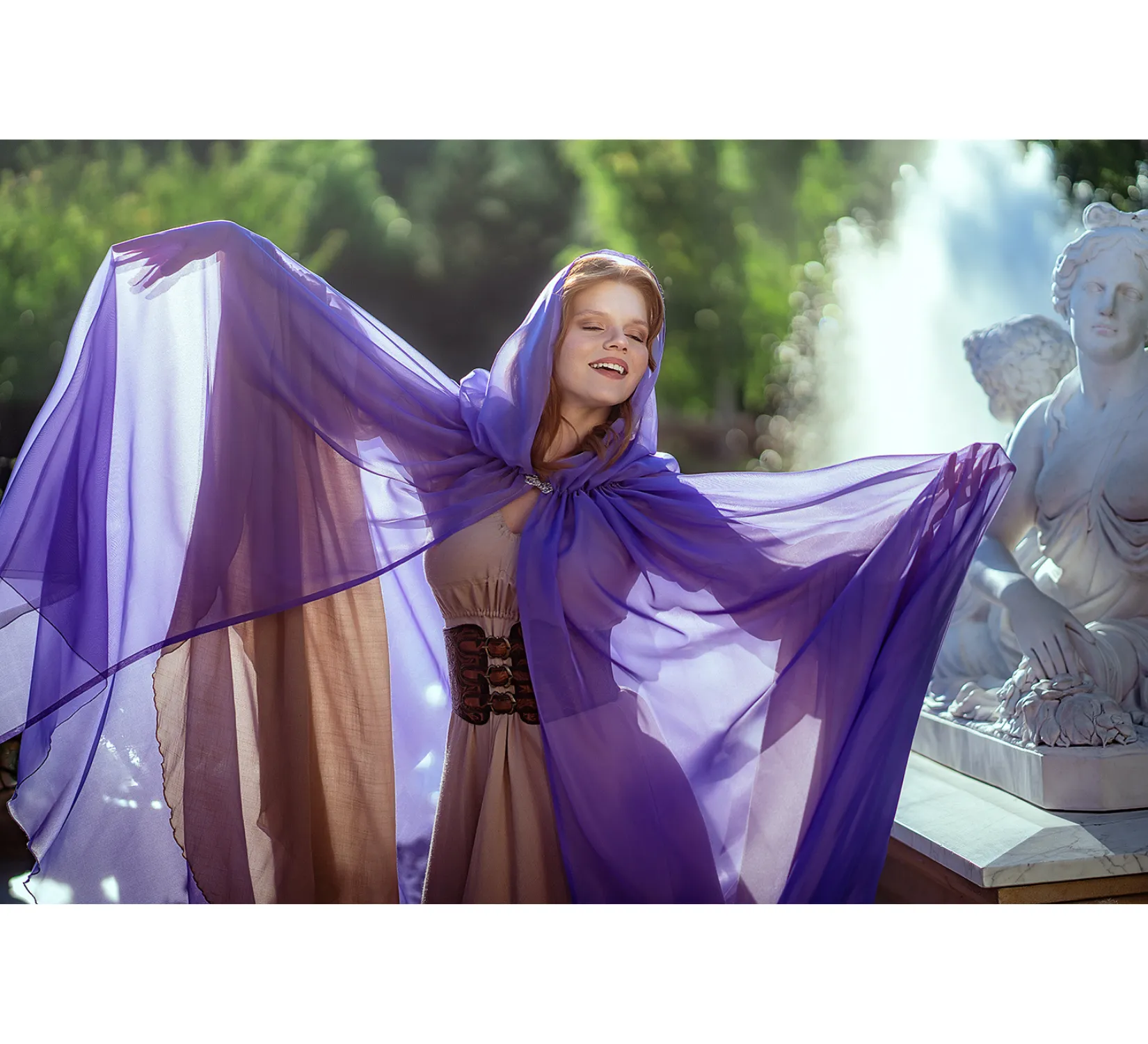 Purple Fantasy tulle hooded cape | USA domestic shipping