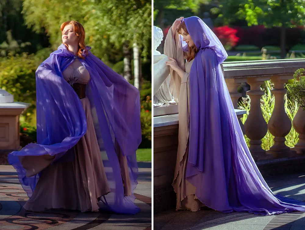 Purple Fantasy tulle hooded cape | USA domestic shipping