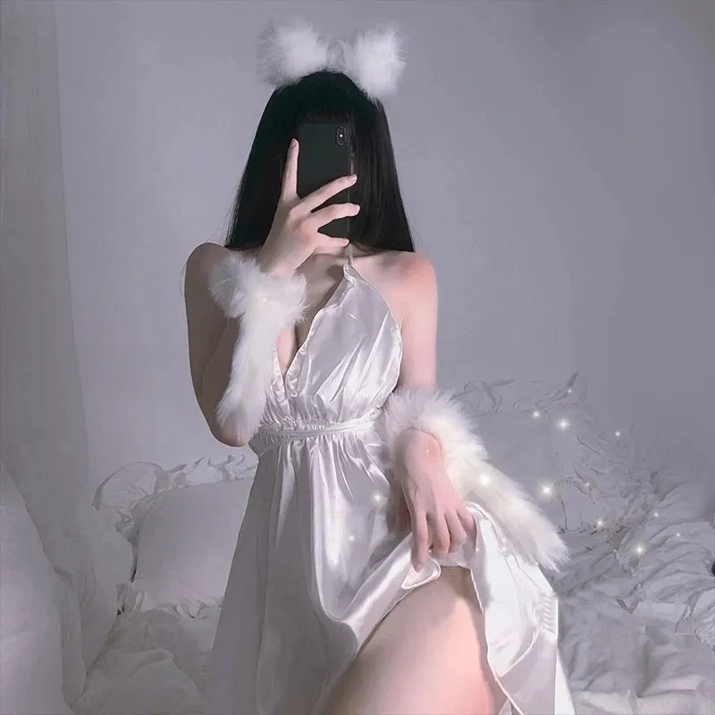 "DEEP V BACKLESS" NIGHTDRESS D042041