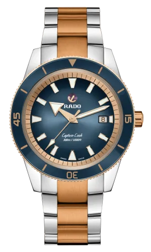 RADO Captain Cook Automatic 42mm Rose Gold-Blue Men's Watch R32137203