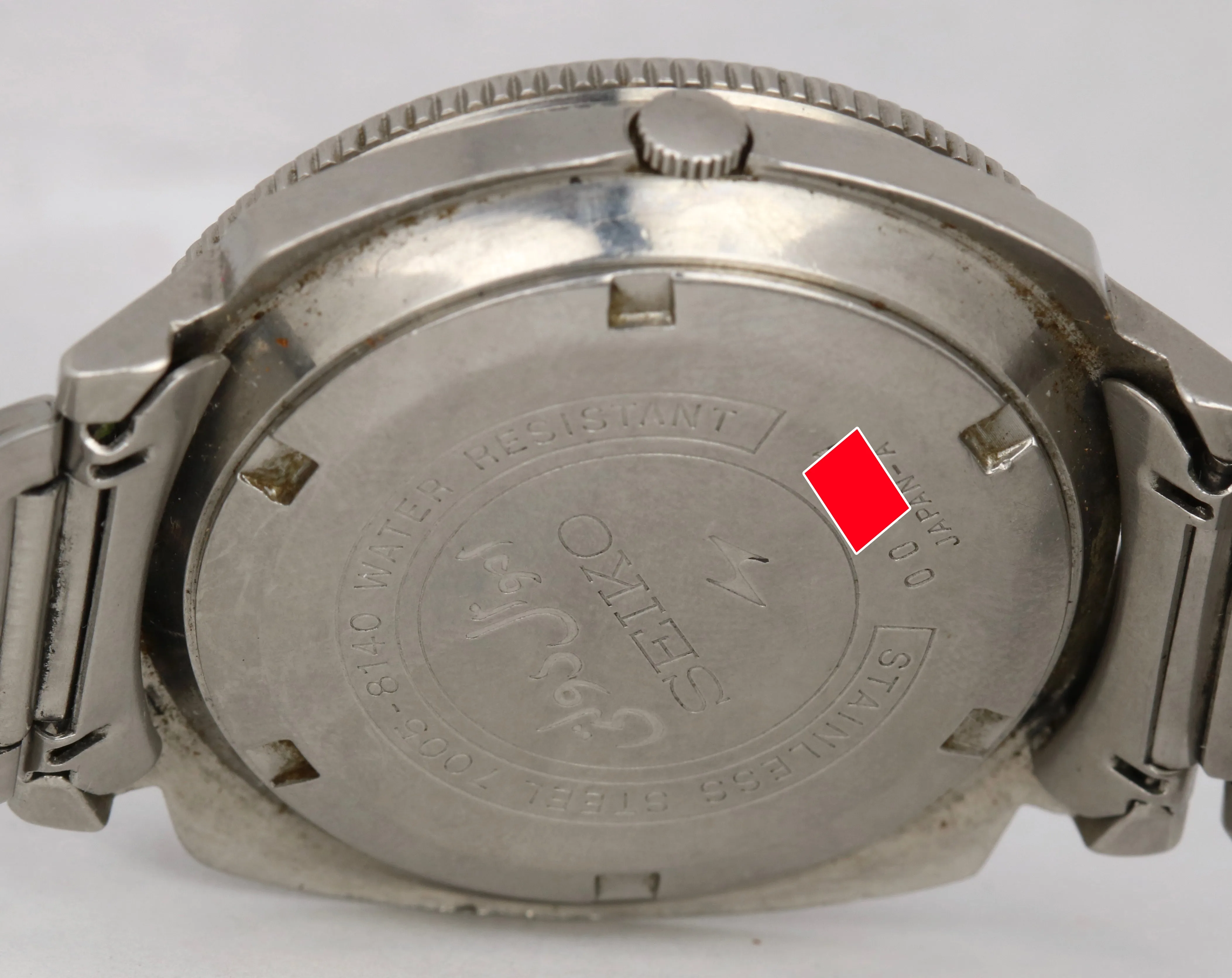 RARE Seiko Iranian Royal Army Diver Stainless Steel Black Date Watch 7005-8140