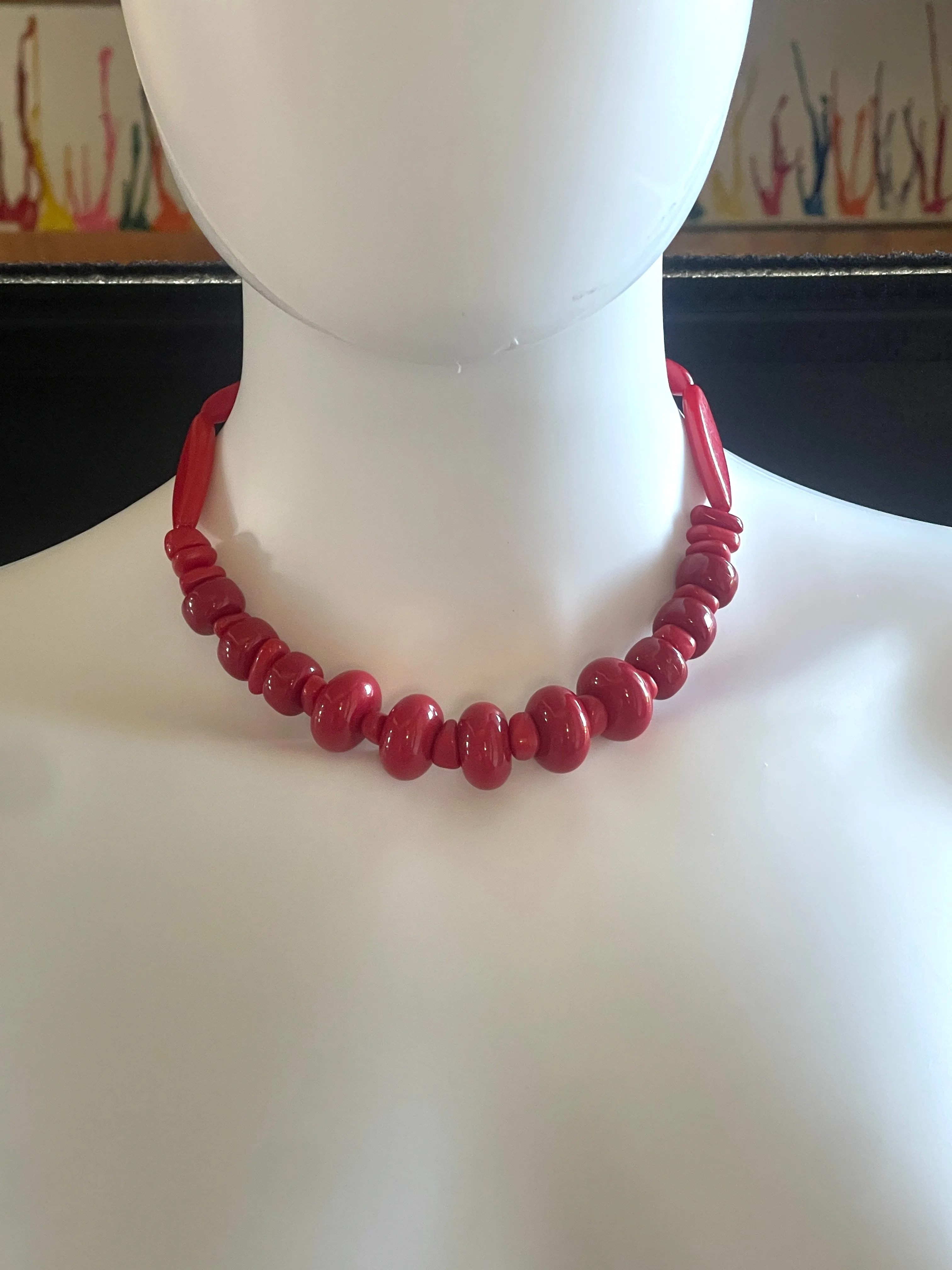 Red Double Coral Choker