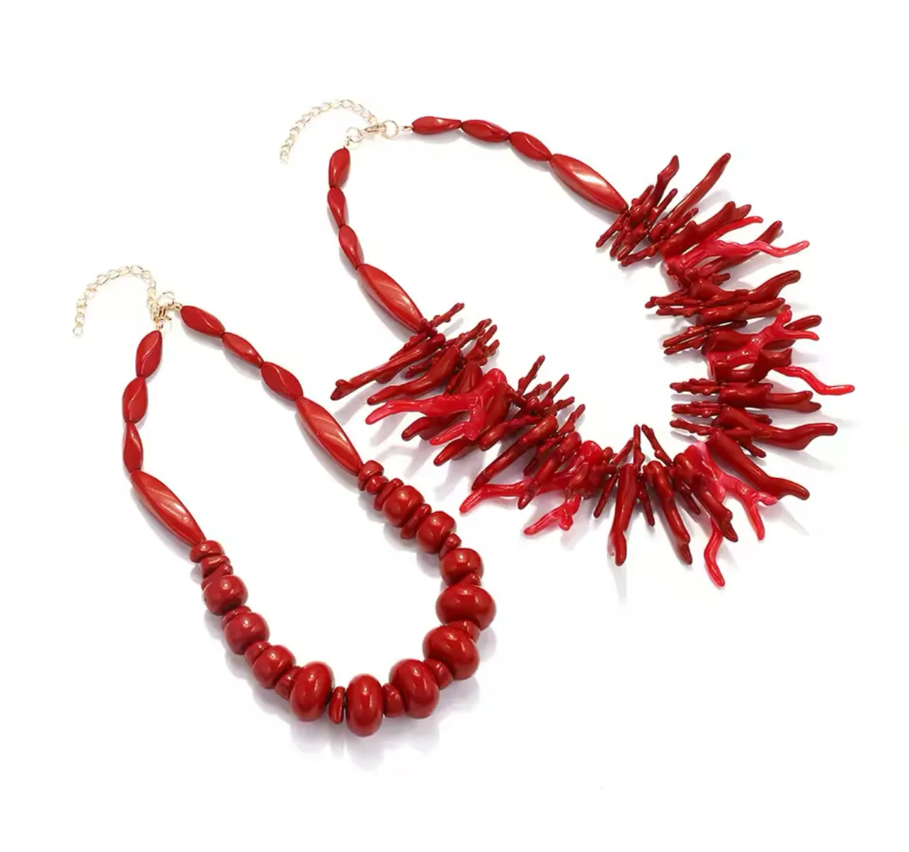 Red Double Coral Choker