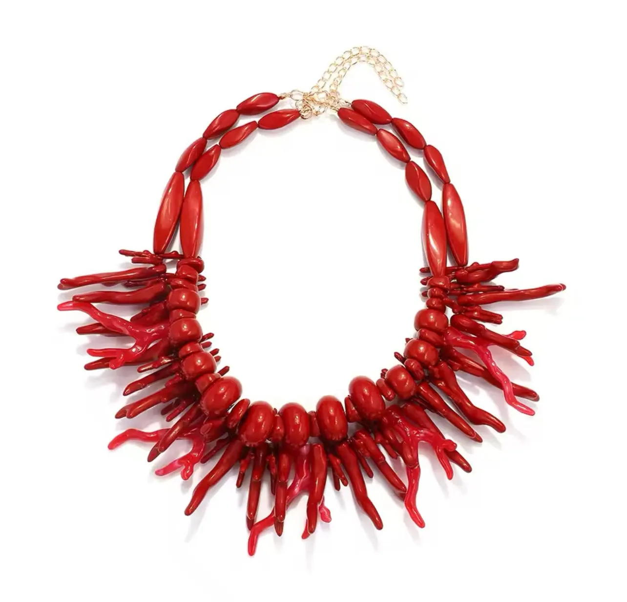 Red Double Coral Choker