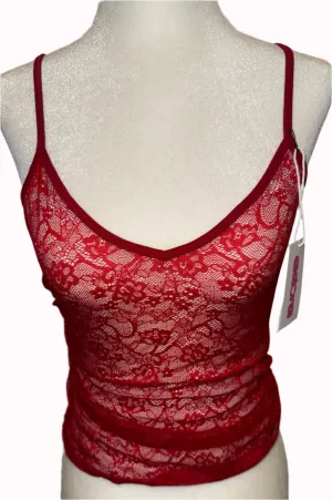 red lace cami