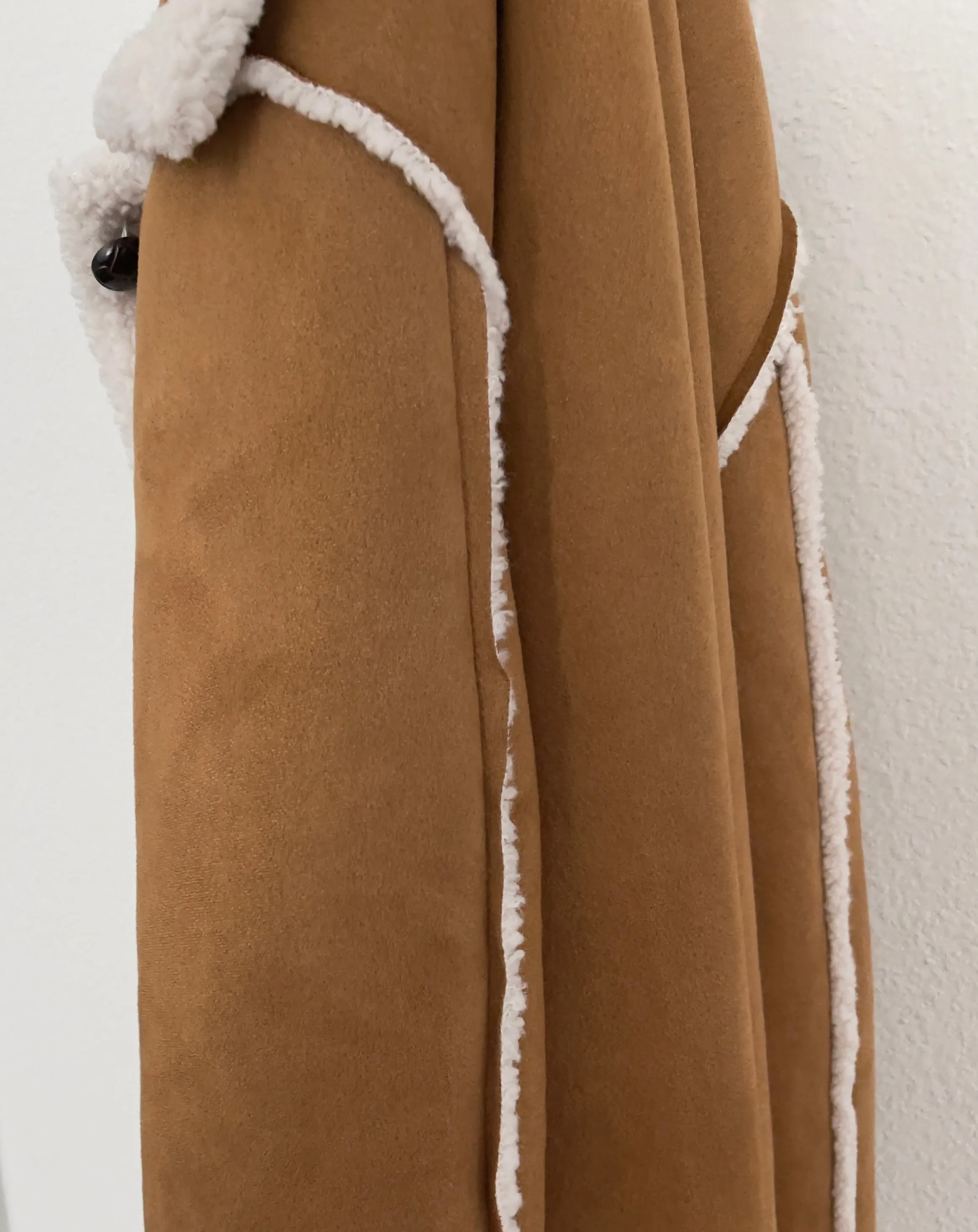 Reversible Shearling Faux Suede Coat