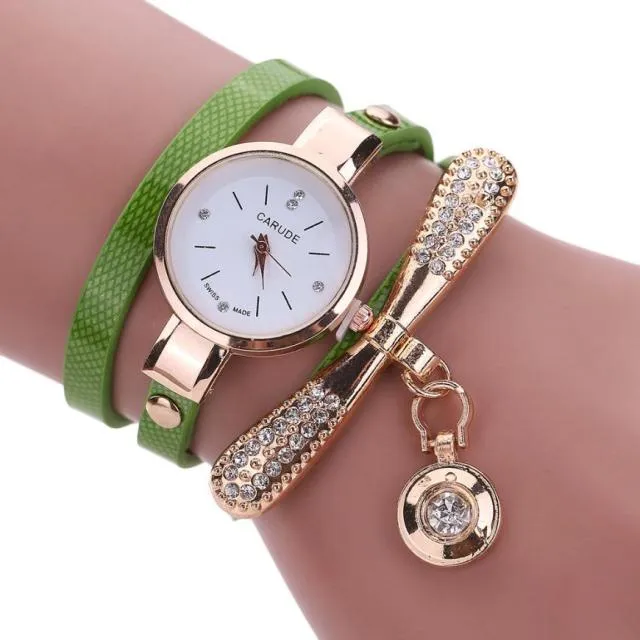 Rhinestone Watch & Bracelet Set