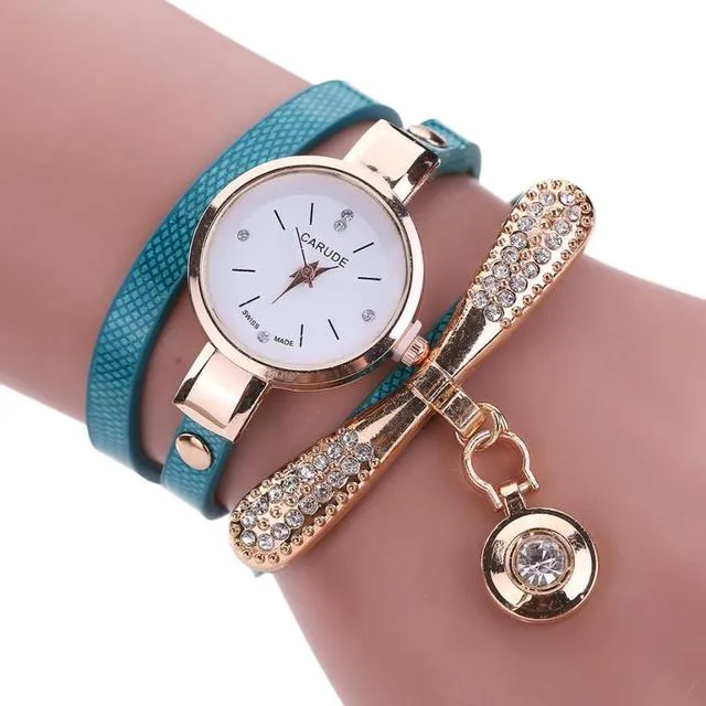 Rhinestone Watch & Bracelet Set