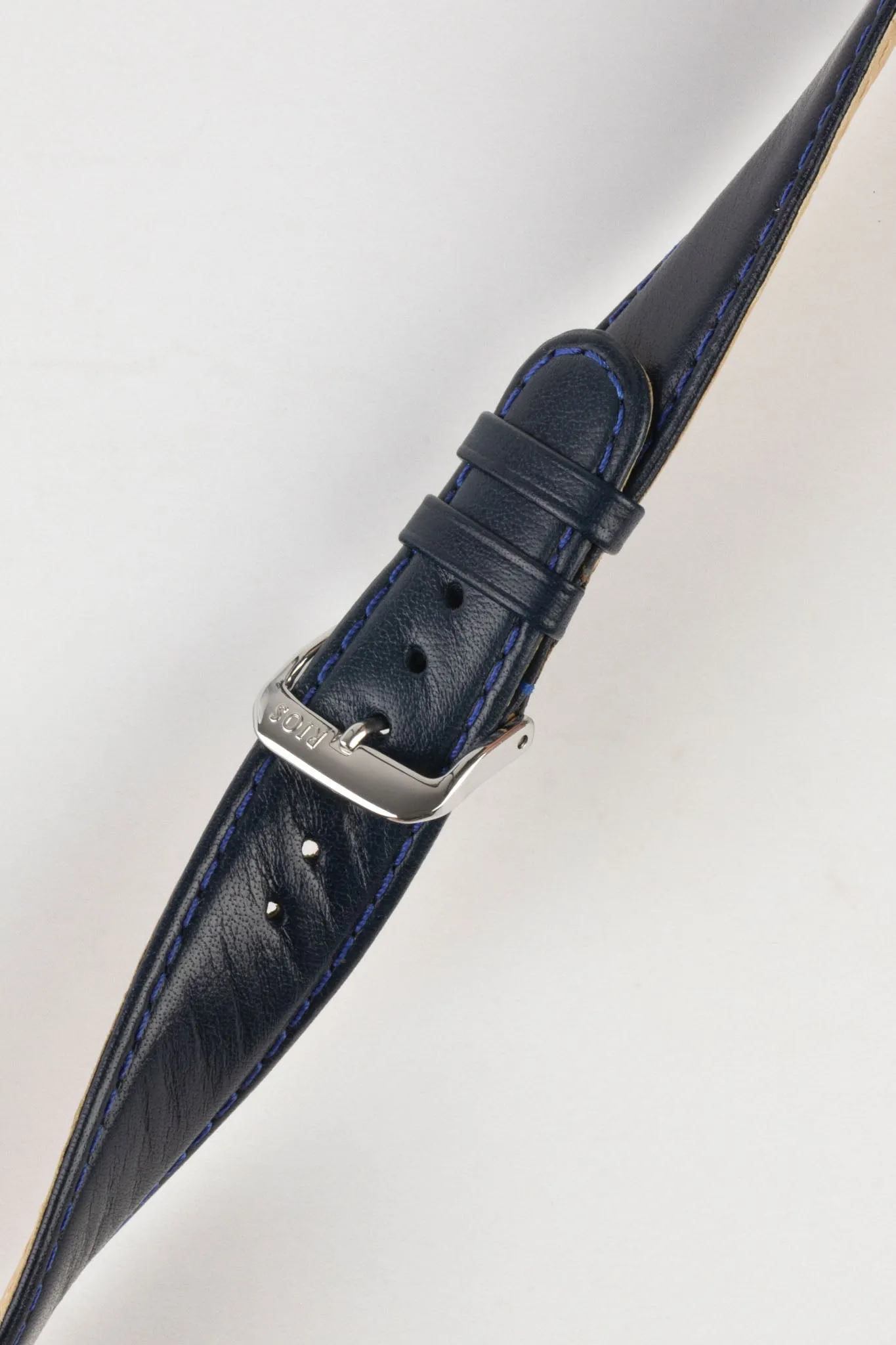 RIOS1931 ARIZONA Genuine Saddle Leather Hook-On Watch Strap in OCEAN BLUE