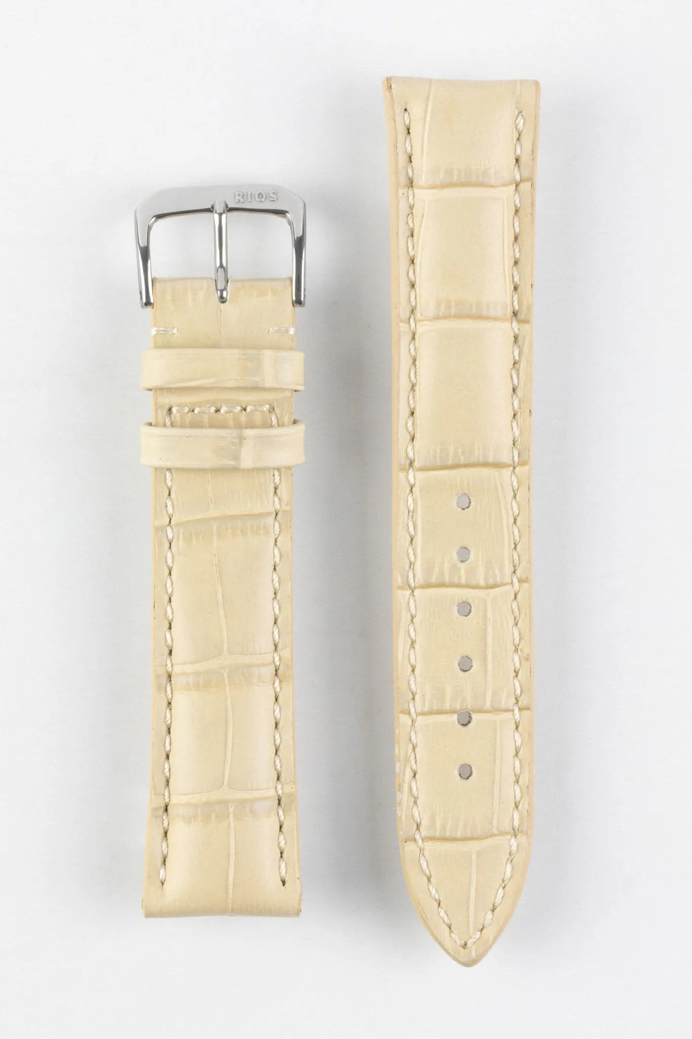 RIOS1931 NEW ORLEANS Alligator-Embossed Leather Watch Strap in SAND