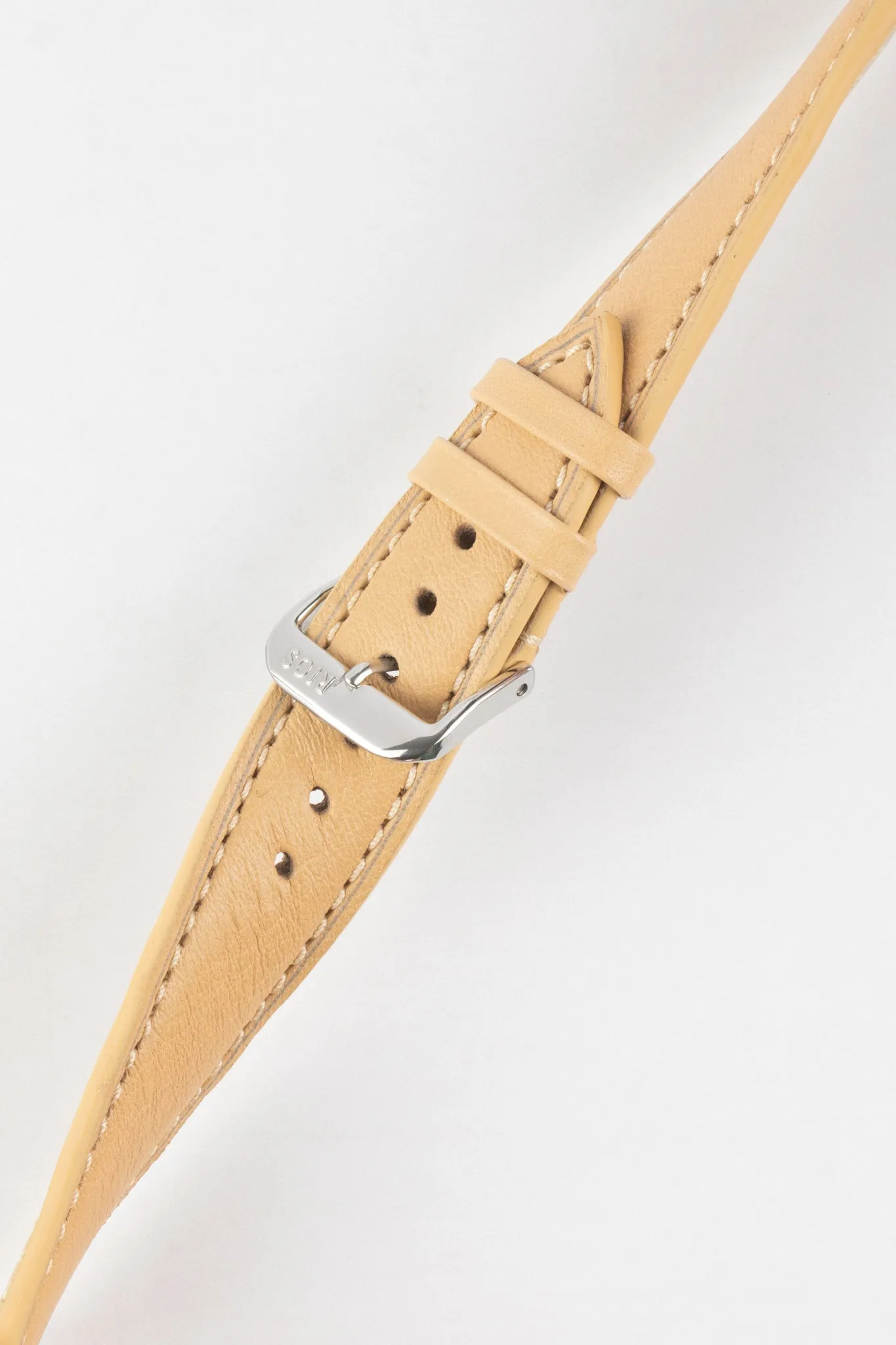 RIOS1931 TULA Genuine Russia Leather Bund Watch Strap in SAND