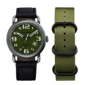 Rodim. Green Sandwich Dial. Black Cordura Strap. SG-2800-02