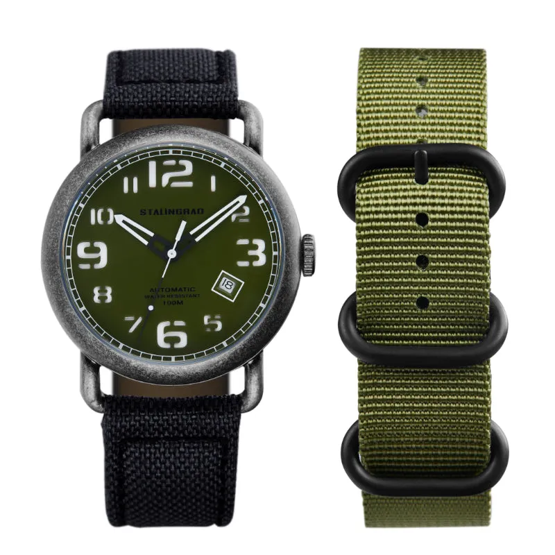 Rodim. Green Sandwich Dial. Black Cordura Strap. SG-2800-02