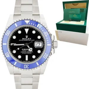 Rolex NEW CARD Submariner Date 126619 LB 41mm 18K White Gold Dive Blue Watch BOX