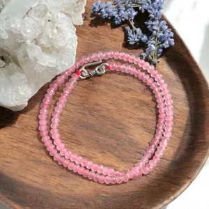 Rose Quartz 4 mm 16 in Beaded Necklace
