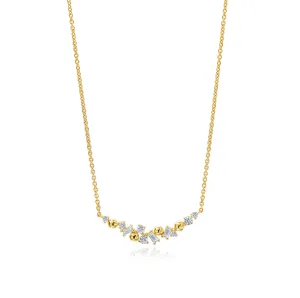 Sabel Collection 14K Yellow Gold Round and Baguette Diamond Beaded Pendant
