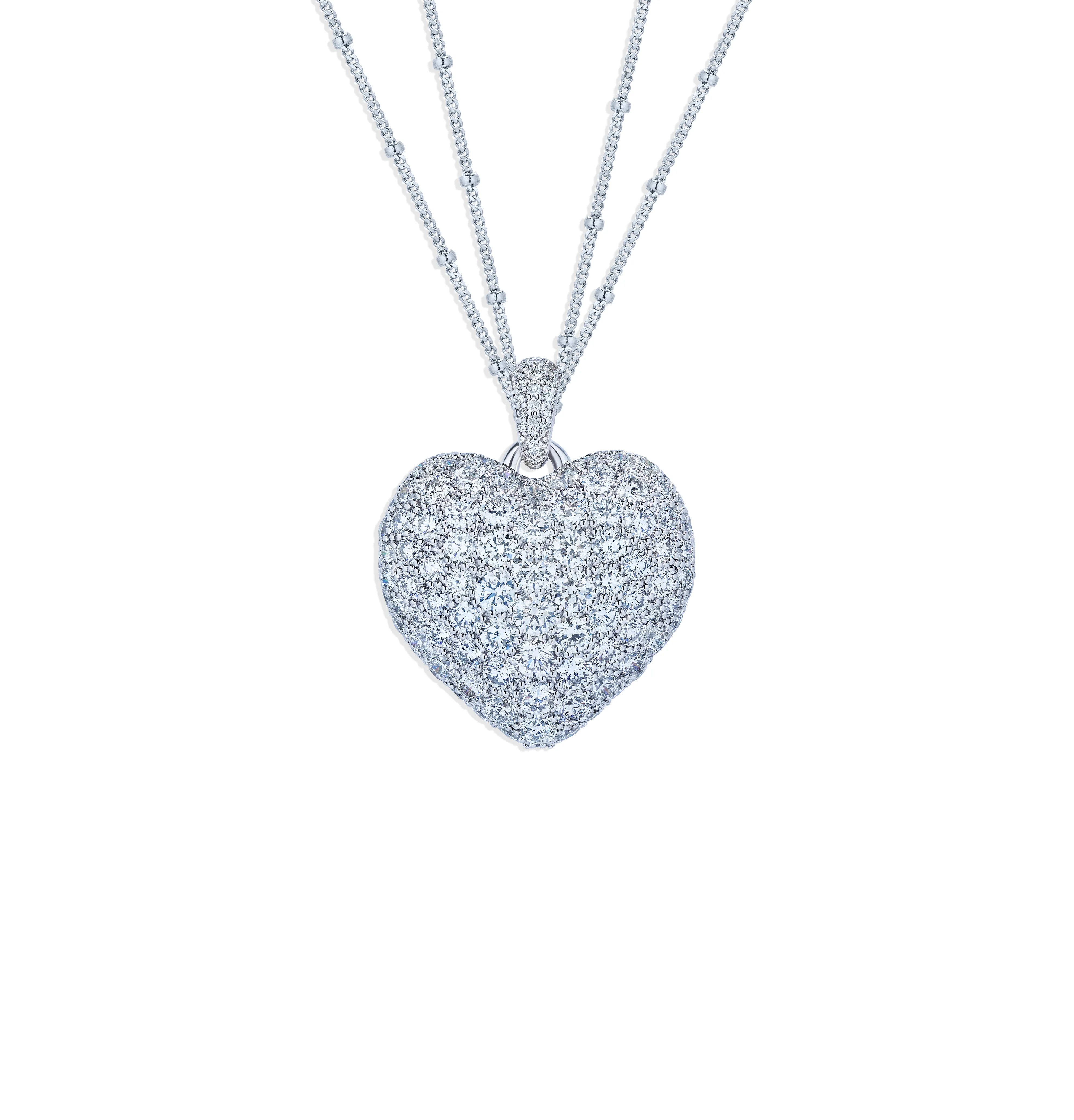 Sabel Collection White Gold Large Heart Diamond Necklace