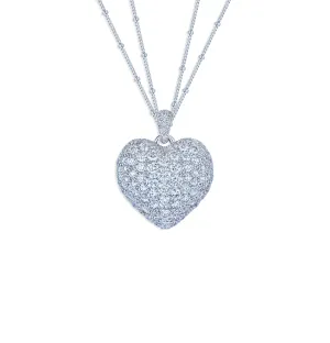 Sabel Collection White Gold Large Heart Diamond Necklace
