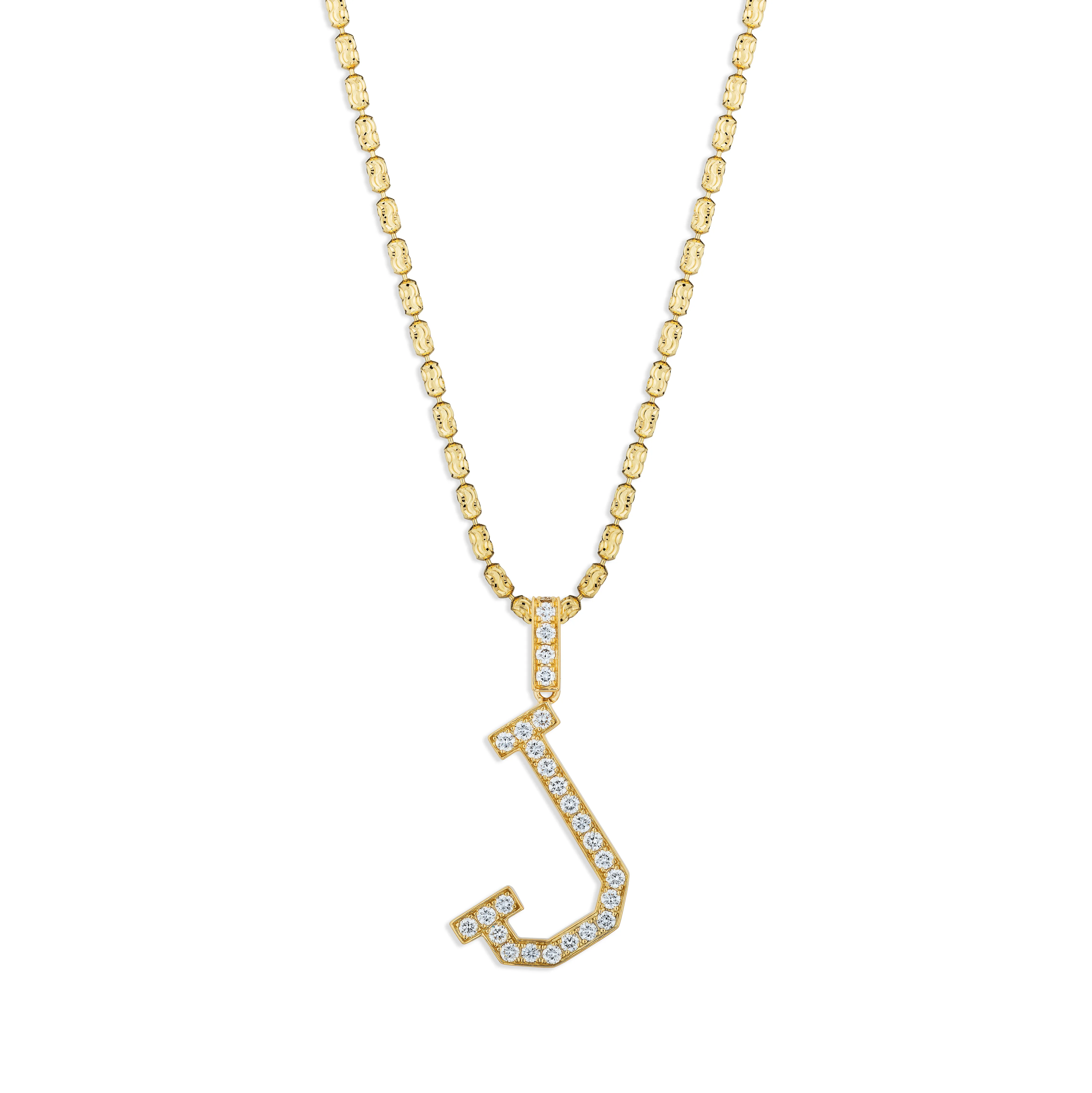 Sabel Collection Yellow Gold Diamond J Initial Pendant