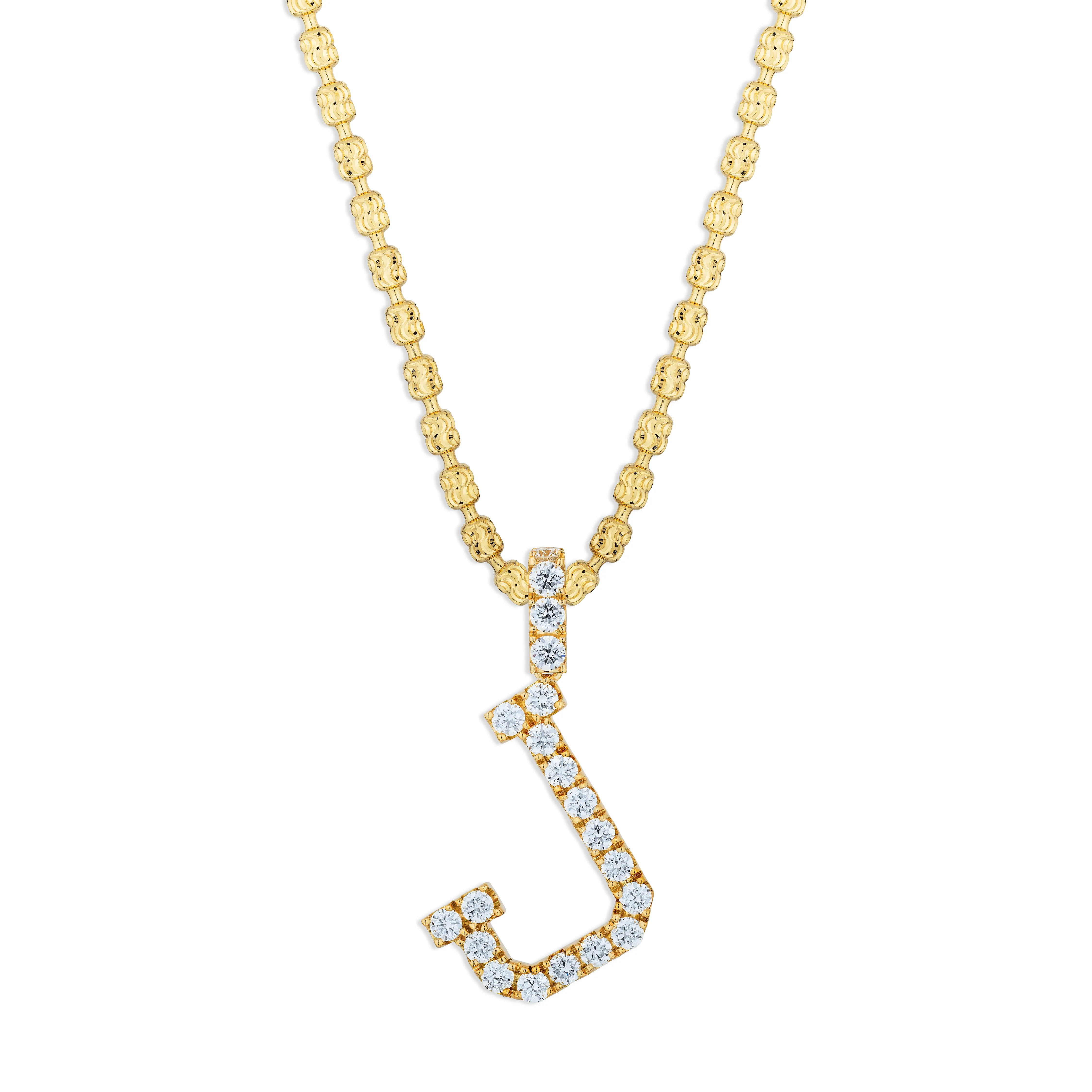 Sabel Collection Yellow Gold Diamond J Initial Pendant