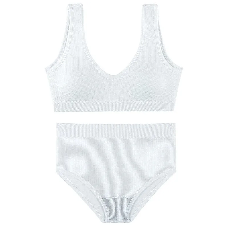 Seamless Wire Free U-Shaped Backless Lingerie Set