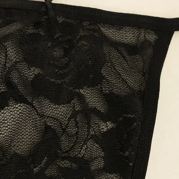Sexy Black Lace Lingerie Bustier Corset w Thong