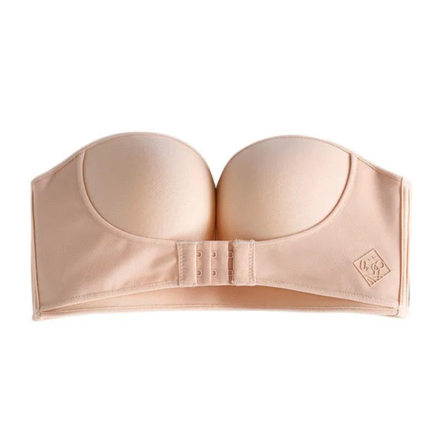 Sexy Invisible Bras Women Push Up Strapless Bra Lingerie Backless Brassiere Seamless Bralette Underwear for Wedding Dress #F